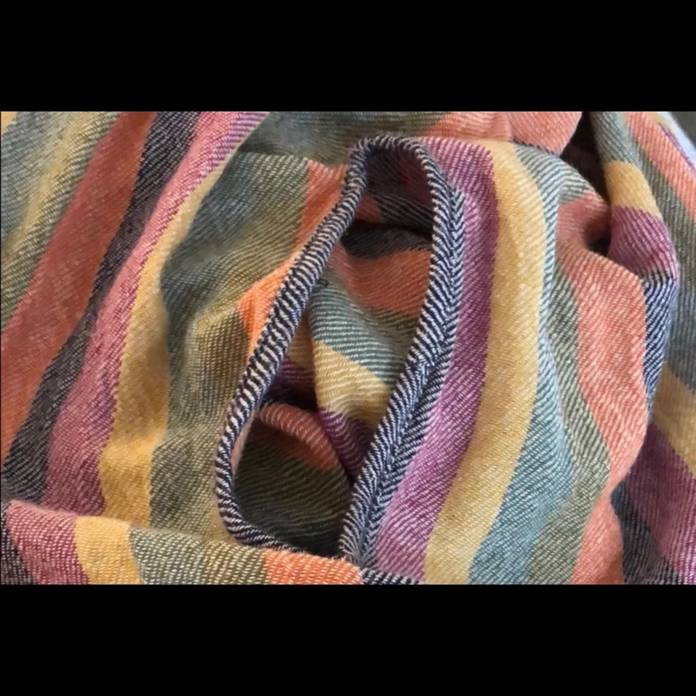 Madewell Silk Rainbow Stripe Cape Scarf NWT